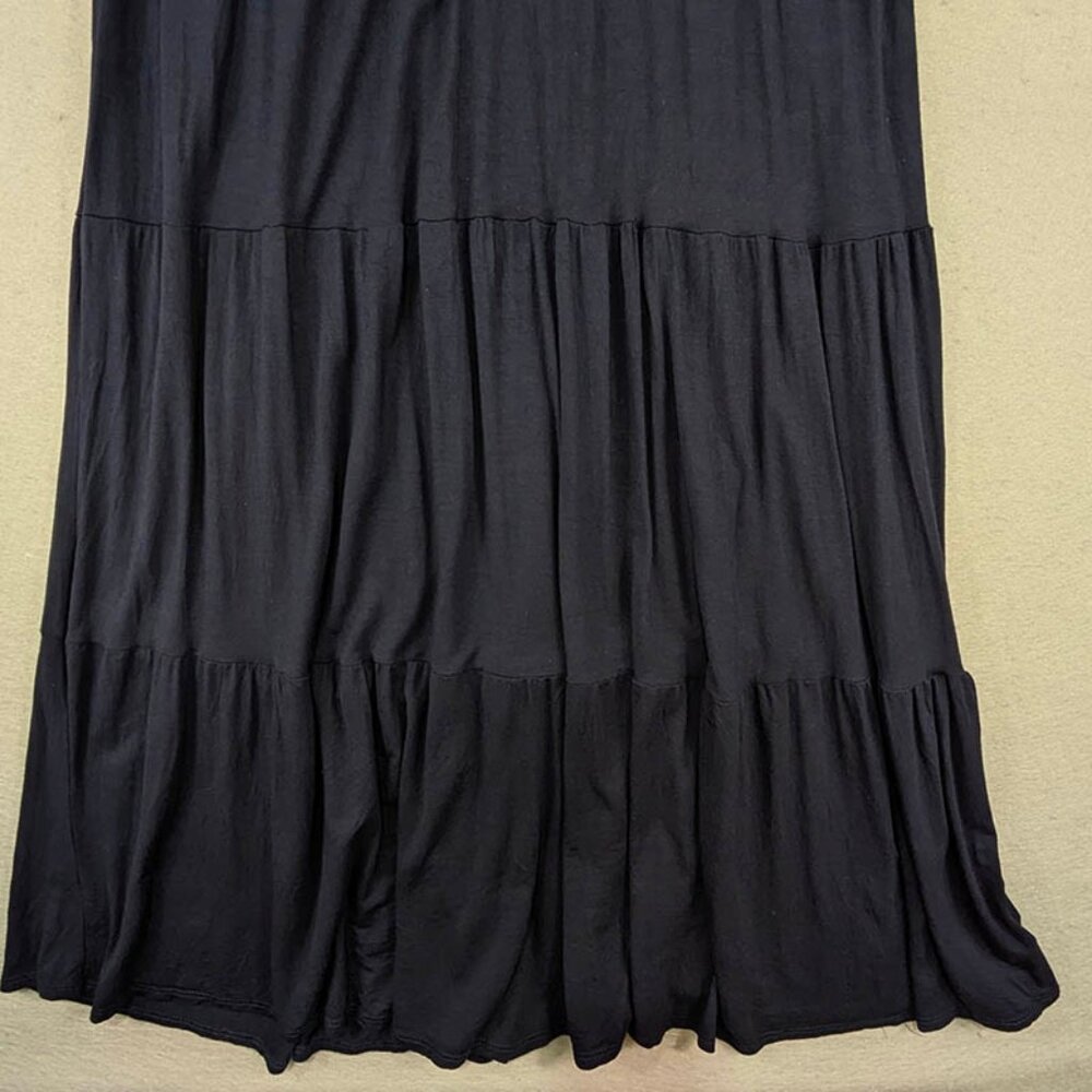 Maxi Dress Womens 2X Navy Tiered Prairie Boho Chic Minimalist Casual Travel - Picture 3 of 9